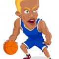 19983235 caricature illustration d un homme jouant au basket ball
