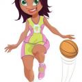 38652099 vector illustration d un joueur de basket fille de bande dessinee