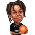 Joueur de basket ball high caricature style dessin a partir de photos personnalisees